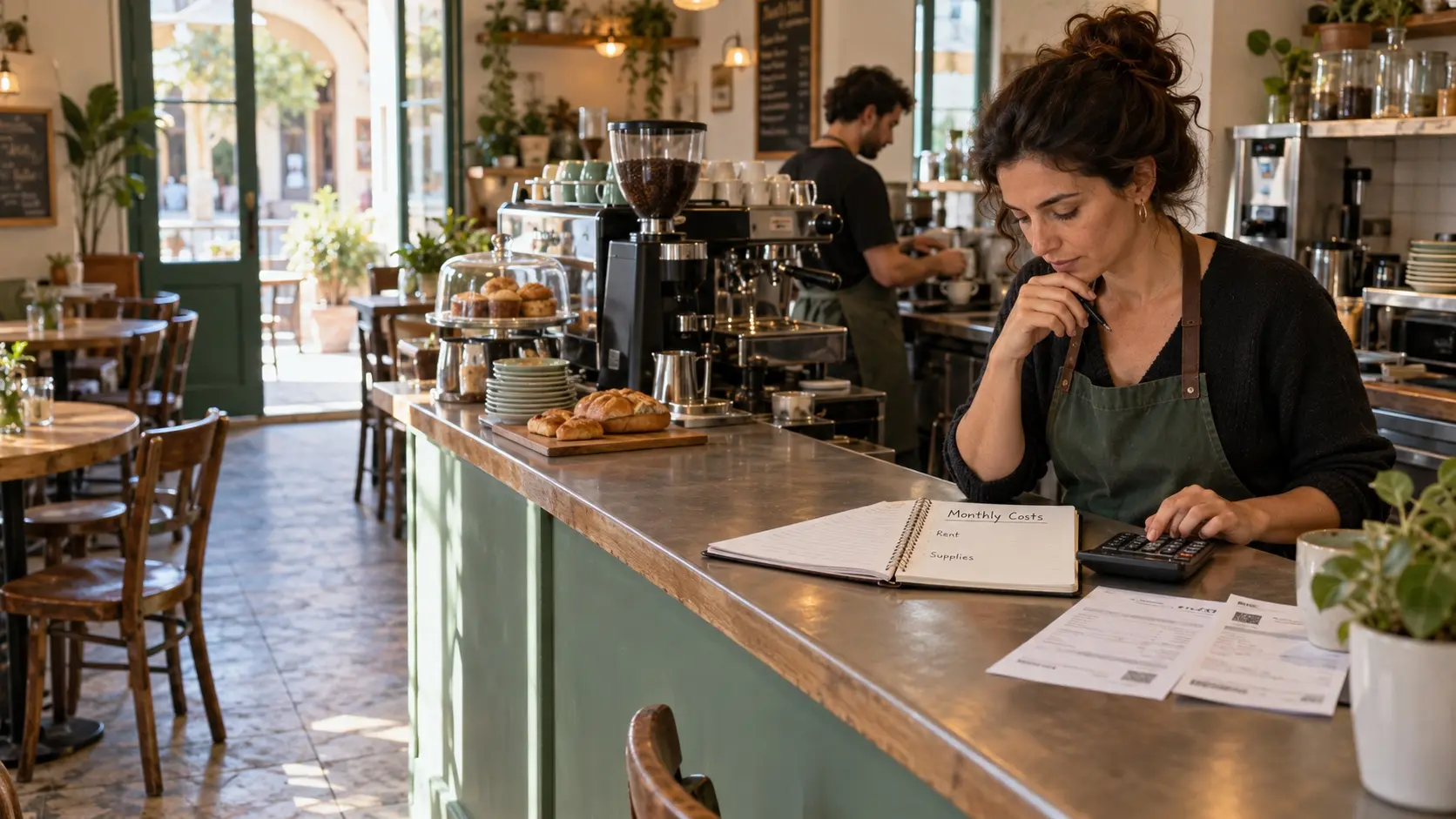 Cafe Owner Reviews Monthly Costs